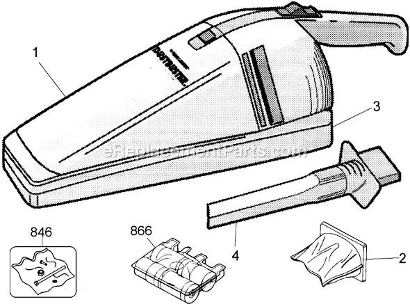 Page A Diagram and Parts List for DB300  Black and Decker Hand Vacuum